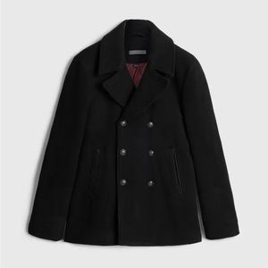 John varvatos carlos peacoat 44 small black men slim nwt